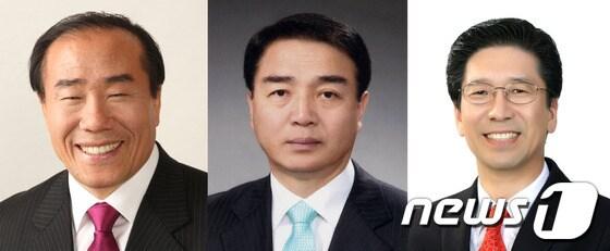 본문 이미지 - 광주교육감 시민후보 단일화에 합의한 장휘국 교육감과 정희r곤 광주시의회 교육의원, 윤봉근 전 광주시교육위원회 의장&#40;왼쪽부터&#41;.© News1 김태성 기자 