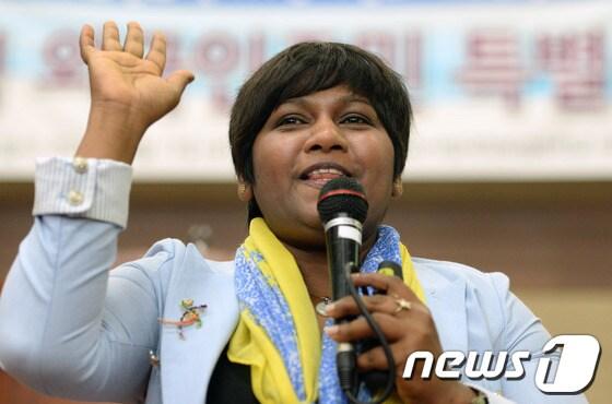 본문 이미지 - 이주민 여성모임 '톡투미(Talk To Me)' 대표인 스리랑카 출신 이레샤 페레라 © News1   손형주 기자