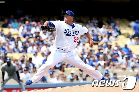 본문 이미지 - &#39;코리안 몬스터&#39; 류현진&#40;27·LA 다저스&#41;.© AFP=News1