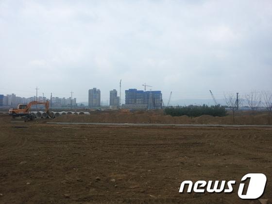 본문 이미지 - '미사강변 더샵 리버포레' 사업지 전경/사진=임해중 기자© News1 