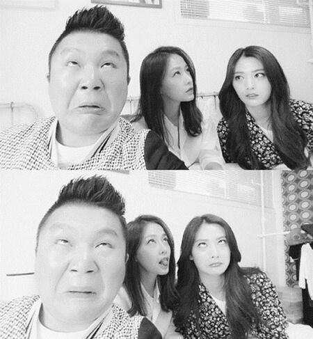 본문 이미지 - 걸그룹 오렌지카라멜 나나가 배우 홍수현과 함께 찍은 엽기셀카 사진을 자신의 트위터에 공개했다. © 사진출처=나나 트위터 