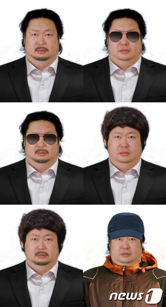 본문 이미지 - 유병언 전 세모그룹 회장 아들 대균씨의 변장 시 예상모습.(경찰청 제공) © News1 