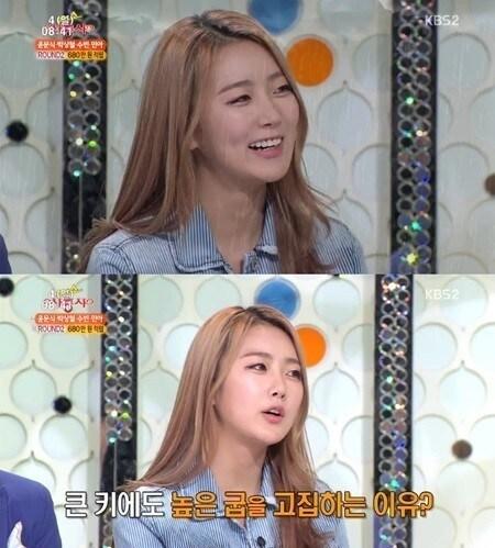 본문 이미지 - 달샤벳 멤버 수빈이 자신을 걸그룹 이봉걸이라고 밝혀 웃음을 자아냈다 © '퀴즈쇼 사총사' 방송캡처 