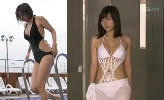 본문 이미지 - 이채영이 수영복 패션으로 볼륨감 넘치는 몸매를 뽐냈다. © KBS2 '뻐꾸기 둥지' 캡처, SBS '아내가 돌아왔다' 캡처 