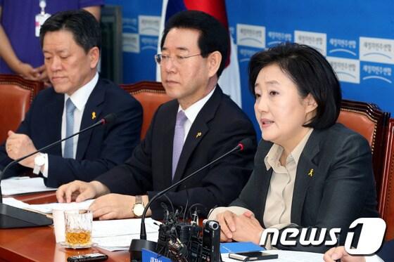 본문 이미지 - 박영선 새정치민주연합 원내대표가 24일 오전 서울 여의도 국회에서 열린 원내대책회의에서 발언하고 있다.박 원내대표는 회의에서 국가보훈처가 문창극 국무총리 후보자의 할아버지가 독립유공자로 추정된다고 발표한 데 대해 