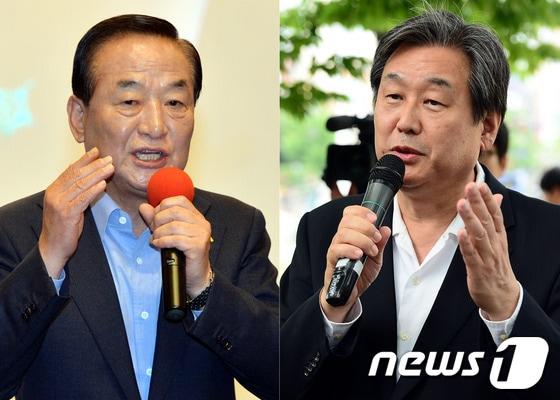 본문 이미지 - 새누리당 새 지도부 선출을 위한 7.14전당대회 출마를 선언한 서청원 의원과 김무성 의원.(뉴스1 DB) 2014.6.26/뉴스1 © News1 이광호 기자