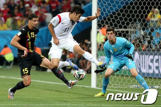 본문 이미지 - 2014 브라질 월드컵에서 활약한 이근호(29·상주). 2014.6.27/뉴스1 © News1   (상파울루(브라질)=뉴스1) 박정호 기자