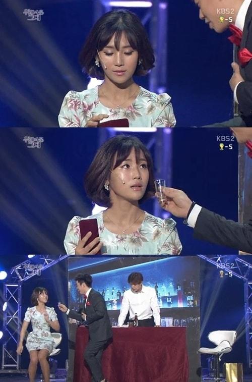 본문 이미지 - '개그콘서트' 홍예슬이 김대성에게 짜증을 냈다. © KBS2 '개그콘서트' 방송 캡처 