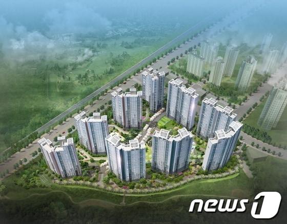 본문 이미지 - 포스코건설  갈매 더샵 나인힐스  조감도 © News1  