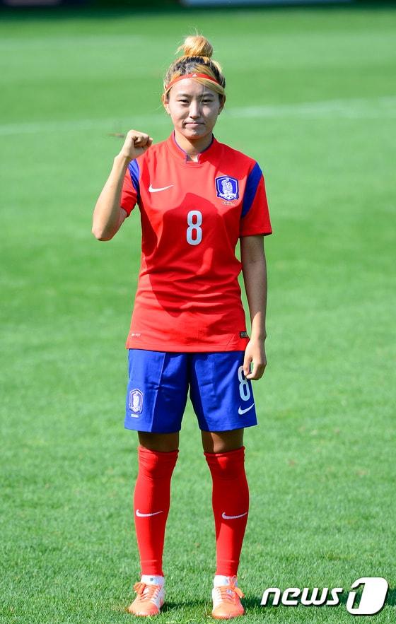 본문 이미지 - 2014 인천아시안게임 여자 축구대표팀 조소현. 2014.09.11/뉴스1 ⓒ News1 박지혜 기자