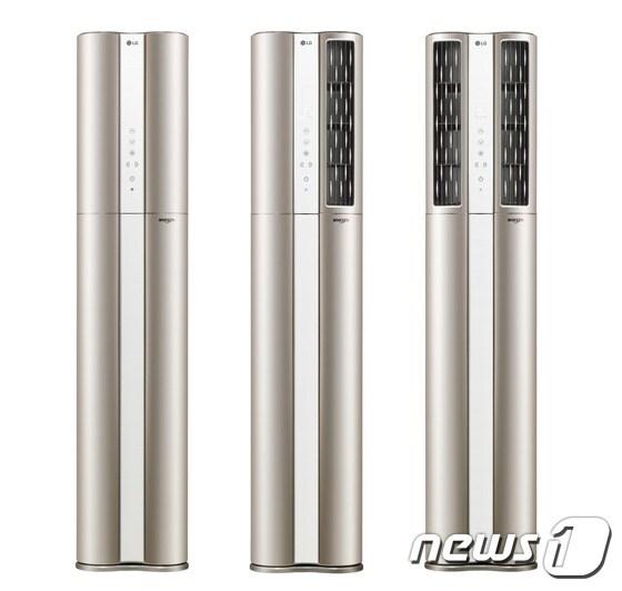 본문 이미지 - 제품 전면 상단에 탑재한 두 개의 냉기 토출구를 각각 제어할 수 있는 ‘휘센 듀얼 에어컨&acute; 제품 이미지.(LG전자 제공)ⓒ News1