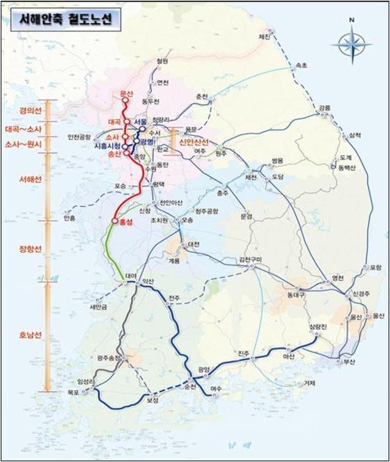 본문 이미지 - 서해선 복선전철 노선도 ⓒNews1