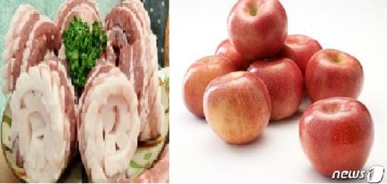 본문 이미지 - 사과와 삼겹살의 궁합이 좋은 것으로 알려졌다. ⓒ News1
