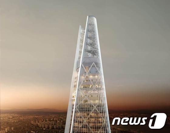 본문 이미지 - 제2롯데월드타워 첨탑부 조감도. / 제공=롯데건설 ⓒ News1
