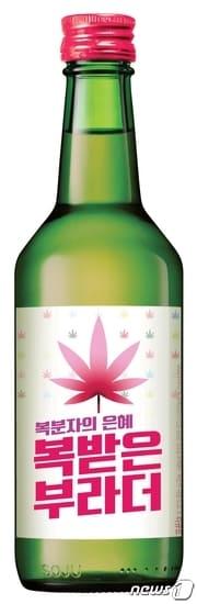 본문 이미지 - 보해양조는 복분자 과즙을 첨가한 소주 '복받은 부라더'를 출시한다고 12일 밝혔다.  사진은 '복받은 부라더' 제품 이미지.(보해양조 제공)2015.10.12.ⓒ News1