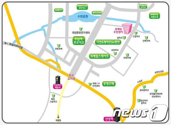 본문 이미지 - 위레동 주민센터 위치도(성남시 제공)ⓒ News1