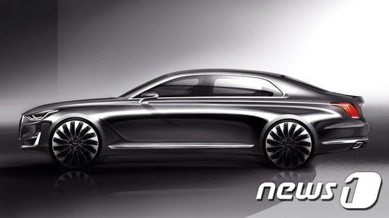 본문 이미지 - 제네시스 EQ900 측면 렌더링 이미지ⓒ News1