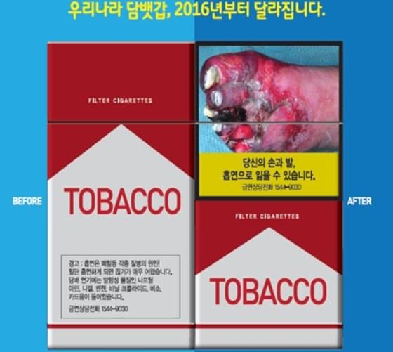 본문 이미지 - 개정된 국민건강증진법에 따라 만들어진 담뱃갑 경고그림 시안./ⓒ News1