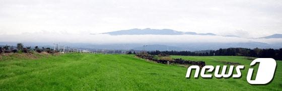 본문 이미지 - 구름 사이로 보이는 한라산(자료사진)/뉴스1