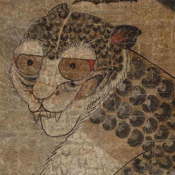 본문 이미지 - 서울미술관 '백성의 그림전 첫 번째 '대호'(大虎)' 중 까치호랑이 얼굴 부분 (사진제공 서울미술관)