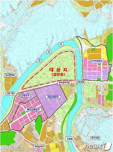 본문 이미지 - 대구 검단들 위치도/자료제공=대구시ⓒ News1
