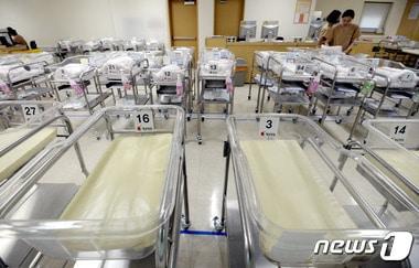본문 이미지 - 서울 중구 제일병원 신생아실 ⓒ News1 안은나 기자