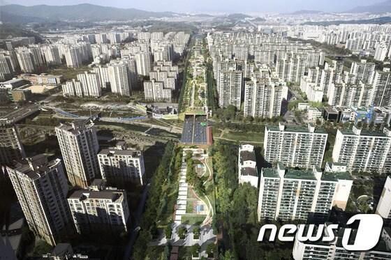 본문 이미지 - 분당~수서 간 녹색공원화 사업 구간 조감도. <성남시청 제공> ⓒ News1