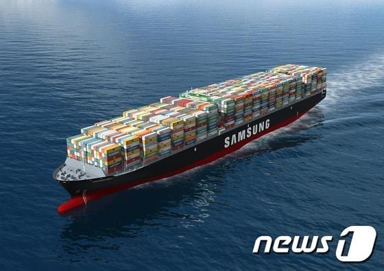 본문 이미지 - 삼성중공업 2만1100TEU 컨테이너선 조감도ⓒ News1