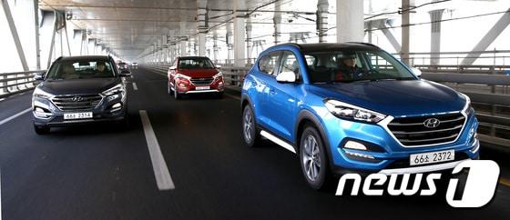 본문 이미지 - 31일 올뉴 투싼을 타고 인천 송도도심서킷에서 베어즈베스트 청라GC까지 왕복 100Km 구간을 달렸다. 시승중 e-VGT U2 1.7 디젤 엔진과 e-VGT R2.0 디젤 엔진을 탑재한 모델을 번갈아가며 운전했다. ⓒ News1