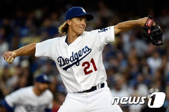 본문 이미지 - 잭 그레인키(LA 다저스). ⓒ AFP=News1