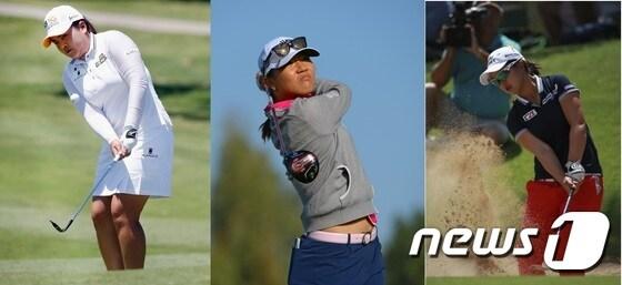본문 이미지 - 박인비(27·KB금융그룹), 리디아 고(18·한국명 고보경·캘러웨이), 김세영(22·미래에셋).ⓒ AFP=News1