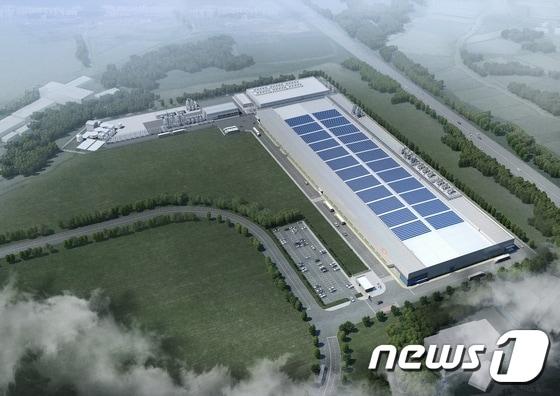 본문 이미지 - 한화큐셀코리아 진천 1.5GW 셀공장 조감도(한화그룹 제공). ⓒ News1