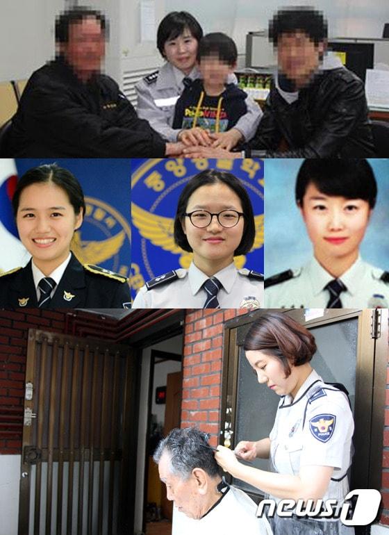 본문 이미지 - 권수경 경사(맨위), 가운데 왼쪽부터 최현주·민소라 순경, 민새롬 경장, 우정미 순경(맨 아래) ⓒ News1