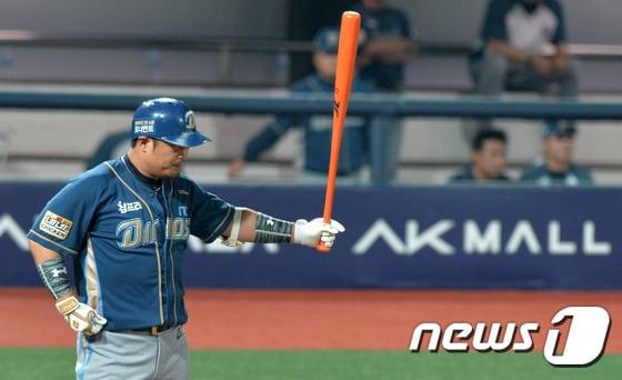본문 이미지 - NC 다이노스 이호준이 통산 300홈런까지 1개를 남겨두고 아홉수에 시달리고 있다. /뉴스1 ⓒ News1 이재명 기자