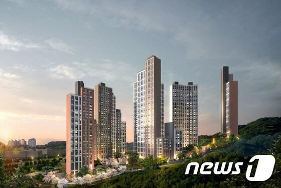 본문 이미지 - 2일 대림산업은 6월 중순부터 강원 삼척시 교동 산 145번지 일대에 들어는 ‘e편한세상 삼척교동’ 723가구의 분양을 시작한다고 밝혔다. 사진은 e편한세상 삼척교동 투시도. (사진제공=대림산업) 2015.06.02/뉴스1 ⓒ News1 서근영 기자