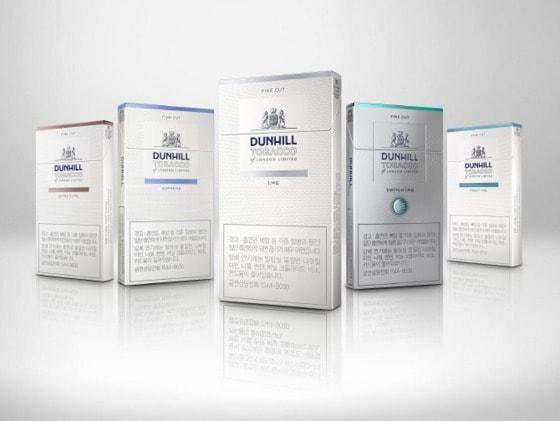 본문 이미지 - 브리티쉬아메리칸토바코(BAT)는 담배경고그림 도입이 한창이었던 지난달 26일 던힐 브랜드의 수퍼슬림 시리즈인 &acute;던힐 파인컷&acute; 디자인을 변경했다. ⓒ News1