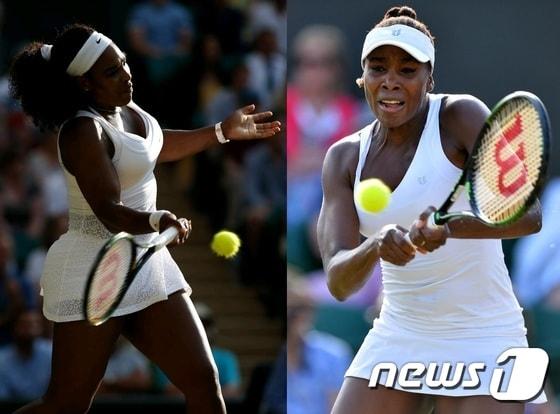본문 이미지 - 세레나 윌리엄스(34·왼쪽)와 비너스 윌리엄스(35·이상 미국)가 윔블던 테니스 여자단식 16강에서 &acute;자매대결&acute;을 벌인다. ⓒ AFP=News1