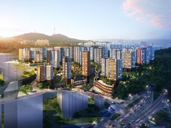 본문 이미지 - &acute;e편한세상 옥수 파크힐스&acute; 투시도/제공=대림산업ⓒ News1