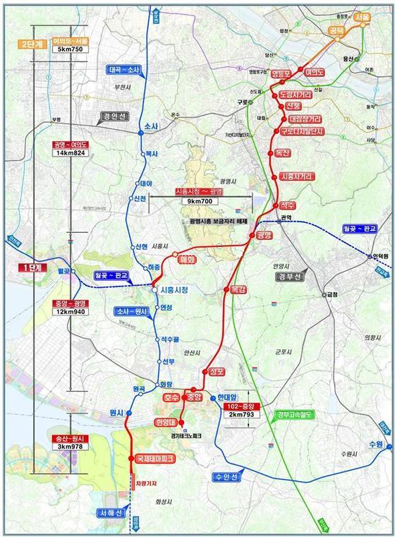 본문 이미지 - 신안산선 노선도
