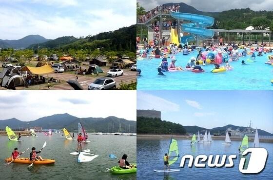 본문 이미지 - 올 여름 휴가 시즌동안  경남 고성 당항포관광지를 방문한 관광객은 5만9000여명으로  지난해에 비해 18% 증가했다. (경남 고성군 제공)ⓒ News1