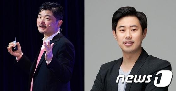 본문 이미지 - 김범수 카카오 이사회 의장(왼쪽)과 임지훈 전 대표 ⓒ News1