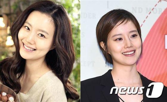 본문 이미지 - 배우 문채원씨가 활동하던 LG생활건강 오가니스트 샴푸 광고 이미지(좌)와 최근 머리카락을 짧게 자른 모습.ⓒ News1