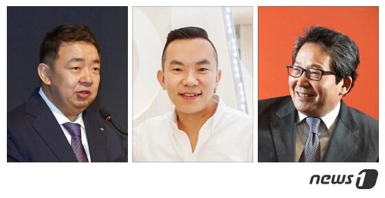 본문 이미지 - (왼쪽부터)안성호 에이스침대 사장,  안정호 시몬스 대표, 최양하 한샘 회장. ⓒ News1 이은주 디자이너