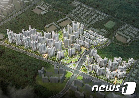 본문 이미지 - 고덕 그라시움 조감도. (대우건설 제공) ⓒ News1