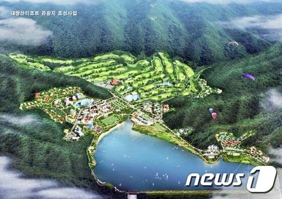 본문 이미지 - 전북 정읍시와 한국관광공사가 공동으로 개발 중인 내장산리조트 관광지 조성사업. 정읍 내장산리조트관광지 조성사업 조감도 ⓒ News1