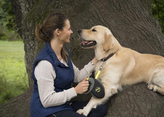 본문 이미지 - 주인과 반려견이 교감하고 자연스런 운동 효과를 얻을 수 있는 산책의 계절,, 가을이 왔다.활동량이 많은 반려견과의 산책은 자동 리드줄이 필수품이다. ⓒ News1(사진제공=플렉시사(Flexi))