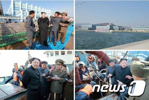 본문 이미지 - 김정은 북한 국무위원장이 조선인민군 5월27일수산사업소와 1월8일수산사업소를 현지시찰했다고 노동신문이 17일 보도했다. (노동신문) 2016.11.17/뉴스1