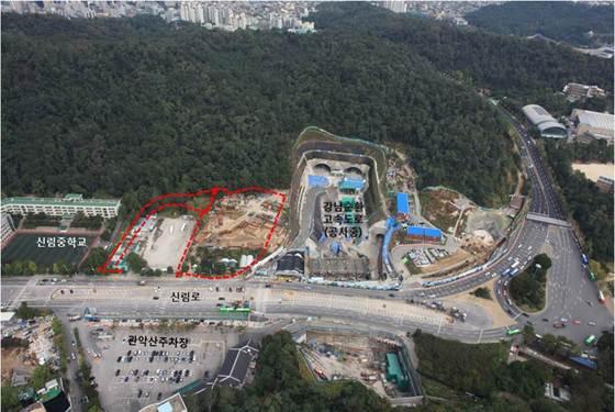 본문 이미지 - 신림동 일대 공영차고지·지하저류시설 대상지 항공사진 /자료제공=서울시 ⓒ News1