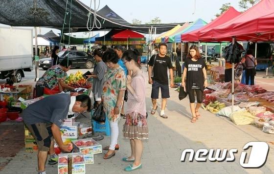 본문 이미지 - 충북 진천군은 진천전통시장 문화관광형 육성사업 3년차 사업을 시작하고 상인과 고객 간 소통 강화에 나서기로 했다. 사진은 진천 전통시장. 〈사진제공= 진천군〉ⓒ News1