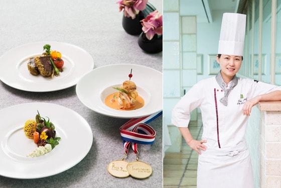 본문 이미지 - FHA 컬리너리 챌린지 수상 요리와 조은주 셰프. 사진제공 = 한화호텔앤드리조트. ⓒ News1